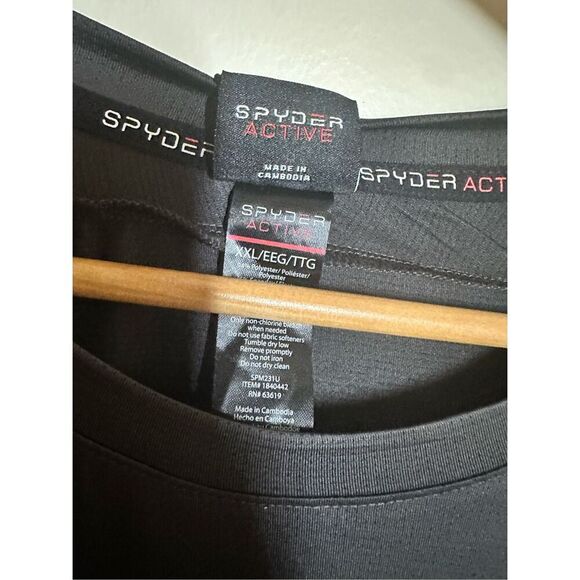 Spyder Men’s Black Work Out Short Sleeve Top Size XXL New - Picture 3 of 5